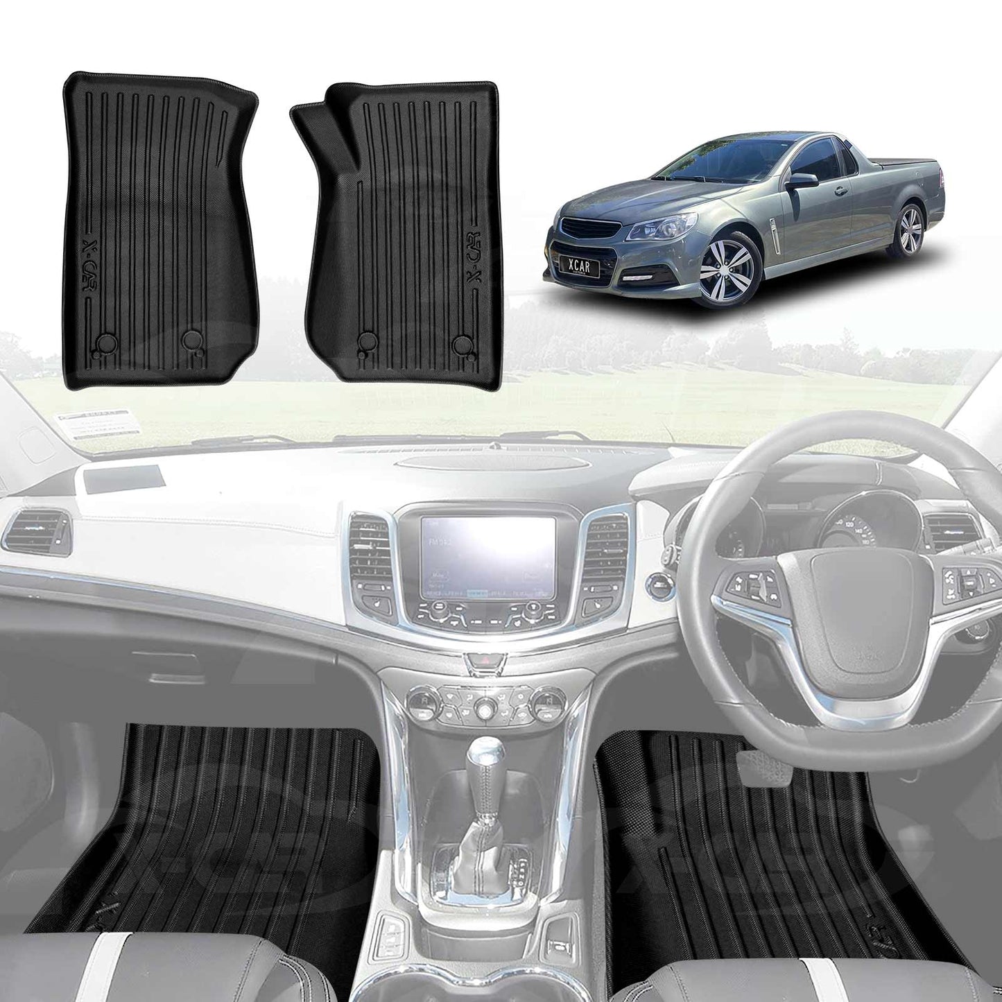 3D Floor Mats for Holden Commodore VF Series UTE Singel Cab 2013-2017 All-Weather Heavy Duty Customized Car Carpet Liners Full Set