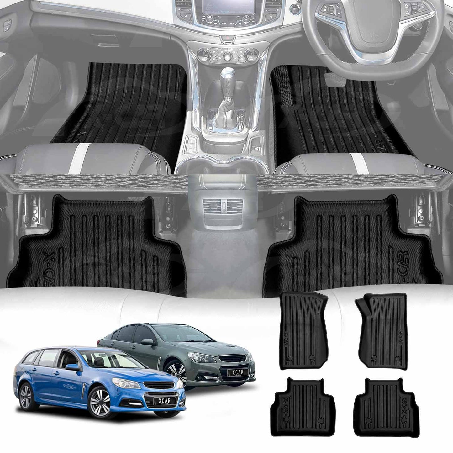 3D Floor Mats for Holden Commodore VF Series Sedan & Wagon 2013-2017 Heavy Duty All Weather Car Carpet Liner Set Accessories