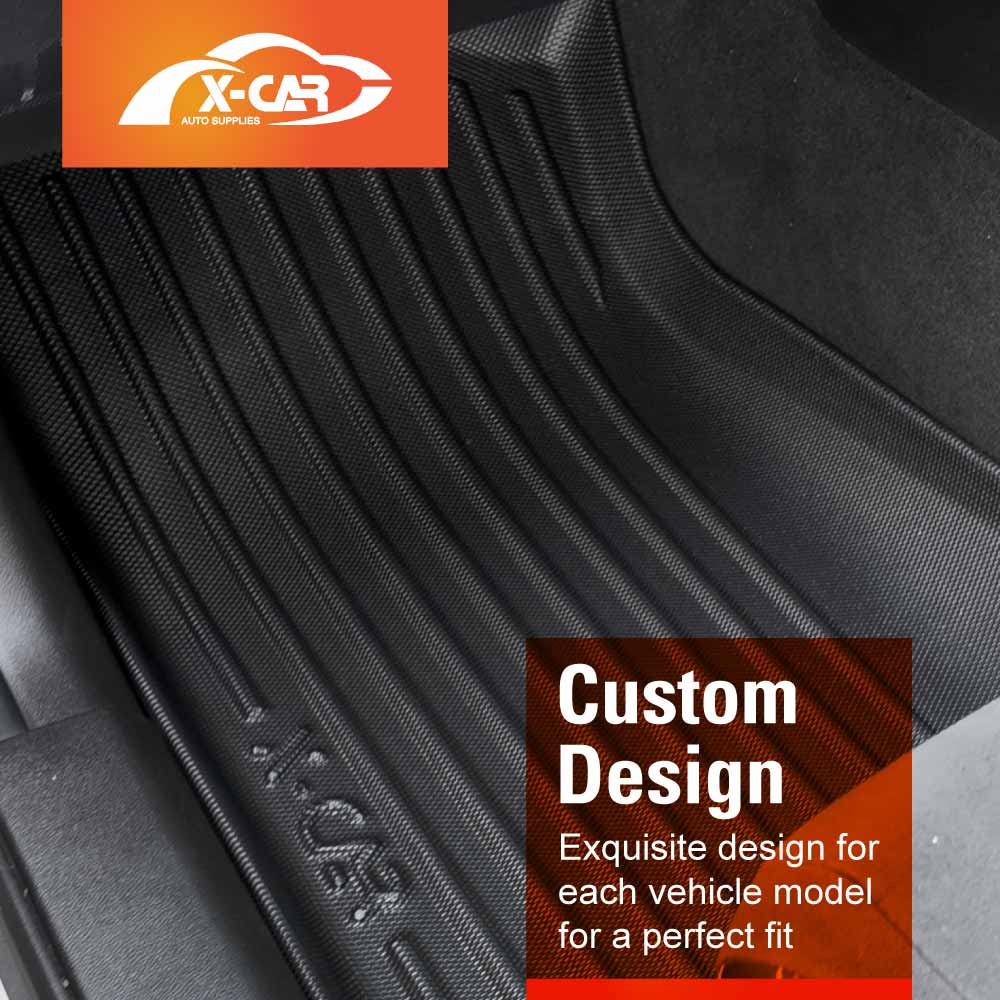 3D Floor Mats Boot Liner Set for Subaru Forester Auto 2012-2018 All Weather Heavy Duty Cargo Kick Mats Back Seat Protector Cover