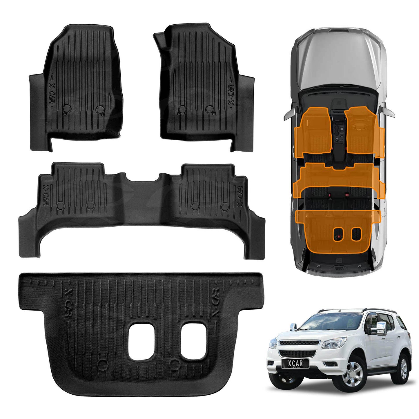 3D Floor Mats for Holden Colorado 7 2012-2016 Heavy Duty All Weather Car Mats Carpet Liner Set