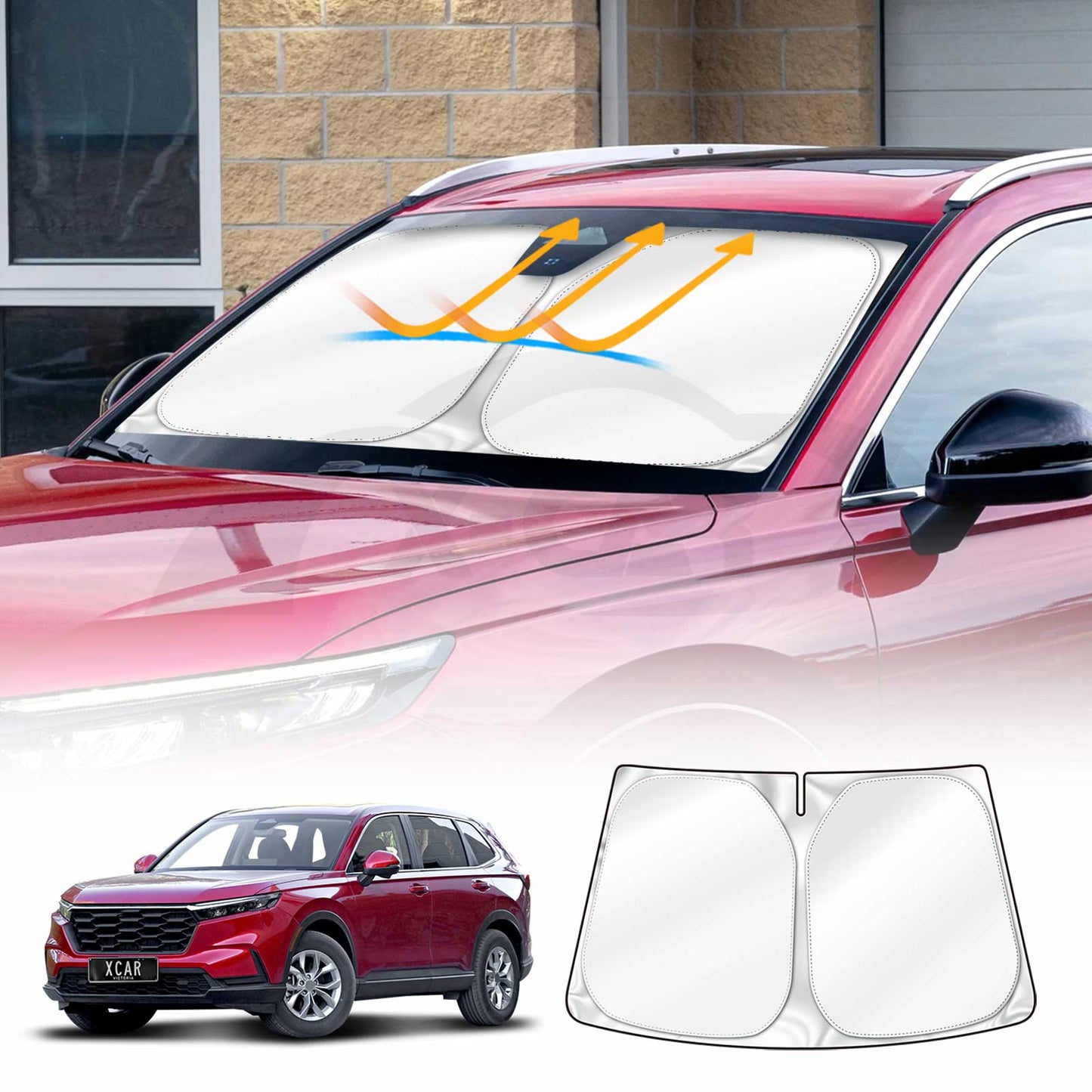 Windshield Sun Shade for Honda CR-V CRV 2023-2025 Blocks UV Rays Foldable Custom Wind Screen Sun Visor Protector