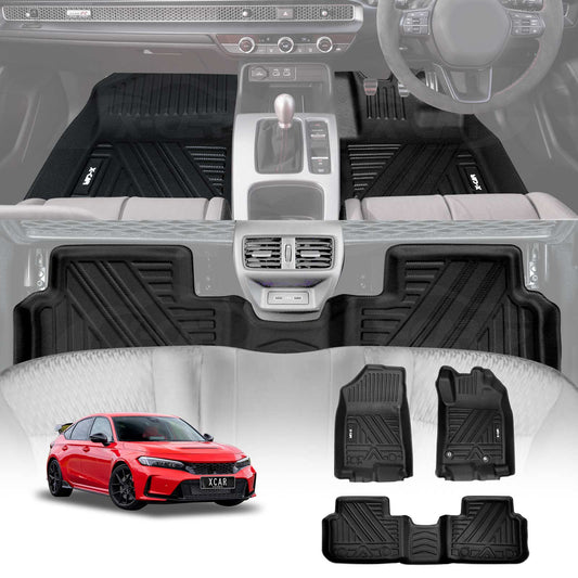 3D Floor Mats for Honda Civic 11th 2021-2024 Heavy Duty All Weather Car Mats Carpet Liner Set