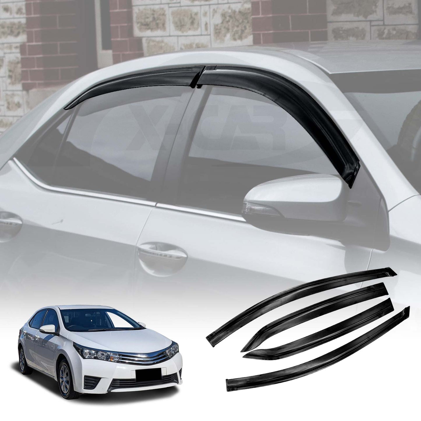 Weathershields for Toyota Corolla Sedan 2013-2019 Car Weather Shields Wind Deflectors Window Sun Visor 4-Piece Set