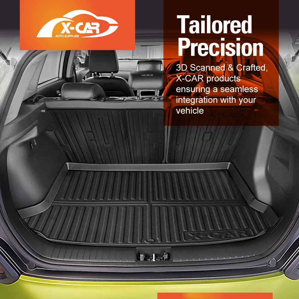 3D Floor Mats Boot Liner Set for Hyundai Kona 2017-2023 Petrol All Weather Heavy Duty Cargo Kick Back Seat Protector Cover
