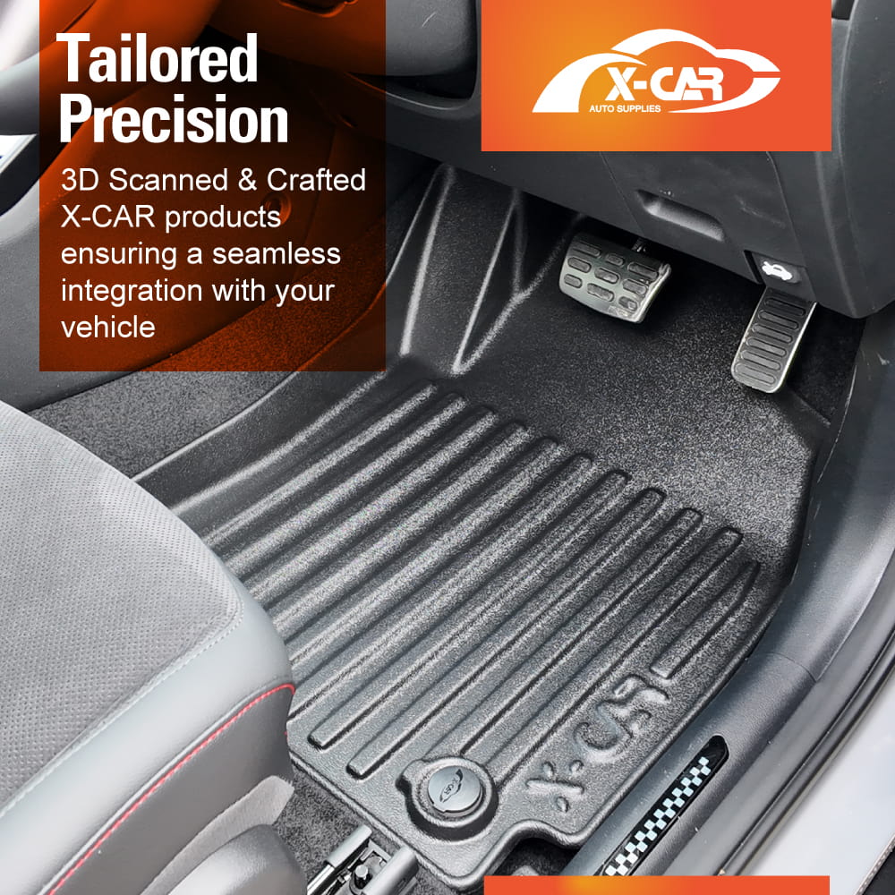 3D Floor Mats for Hyundai Kona 2023-Onwards Hybrid Heavy Duty All Weather Car Waterproof Interior Protection Liner Set