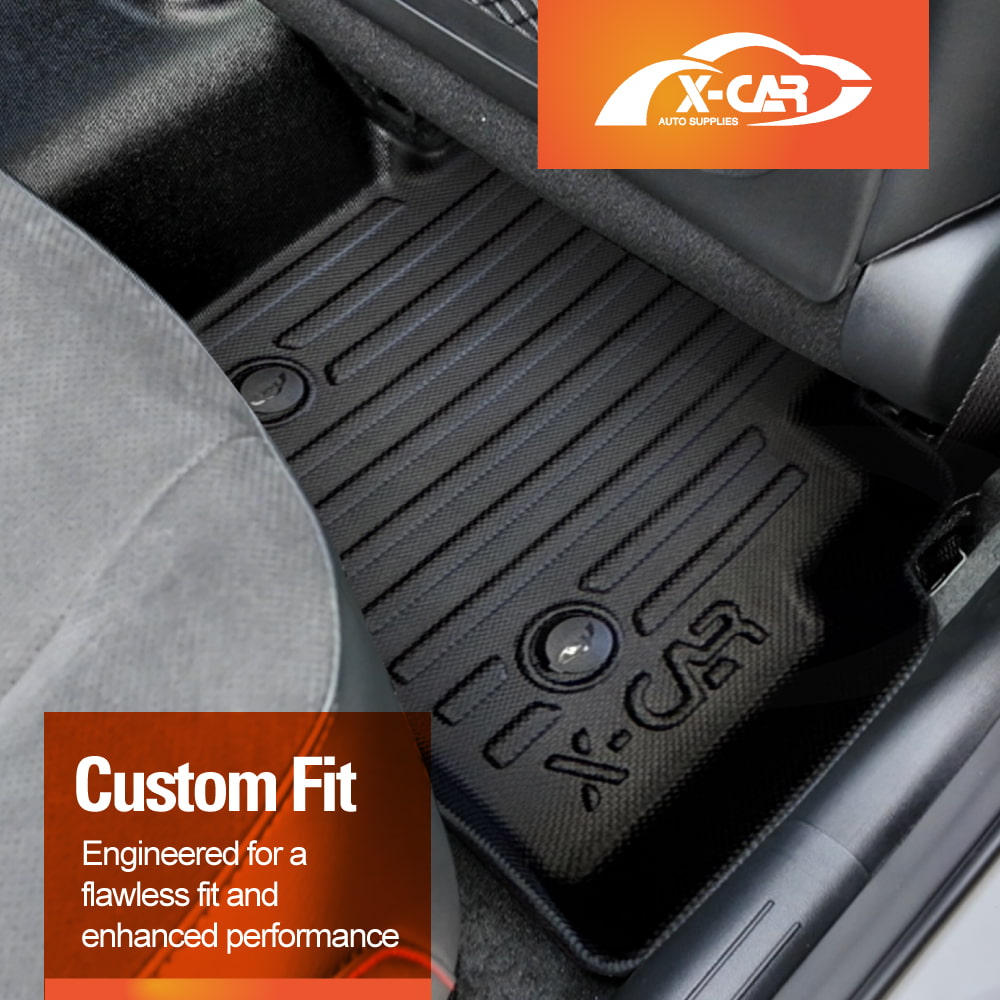 3D Floor Mats for Hyundai Kona 2023-Onwards Hybrid Heavy Duty All Weather Car Waterproof Interior Protection Liner Set