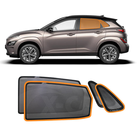 Port Rear Window Sun Shade for Hyundai Kona 2017-2023 Car Sun Blind Mesh