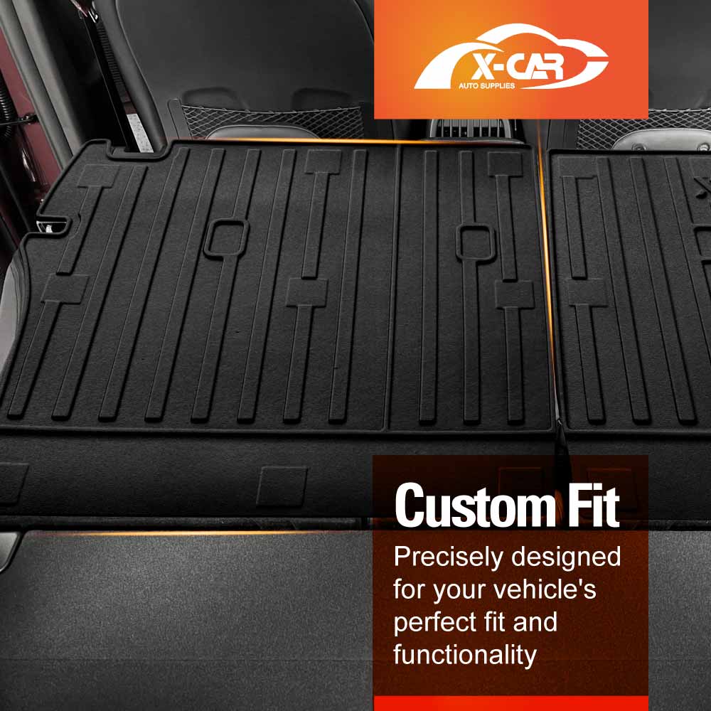 Floor Mats Boot Liner Set for Hyundai Kona 2023-2025 All Weather Heavy Duty Cargo Kick Mats Back Seat Protector Cover