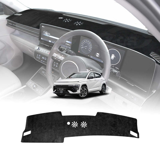 Dash Mat for Hyundai Kona Without HUD 2023-Onwards Non-Slip Microfiber Pad Cover Interior Accessories