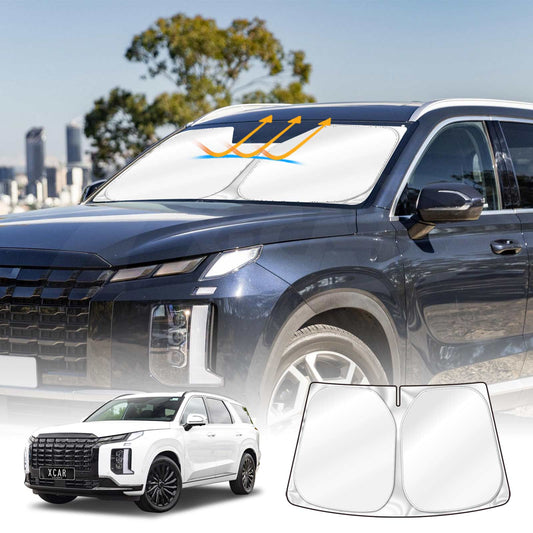 WindScreen Sun Shade for Hyundai Palisade 2020-2025 Blocks UV Rays Foldable Custom Wind Screen Sun Visor Protector