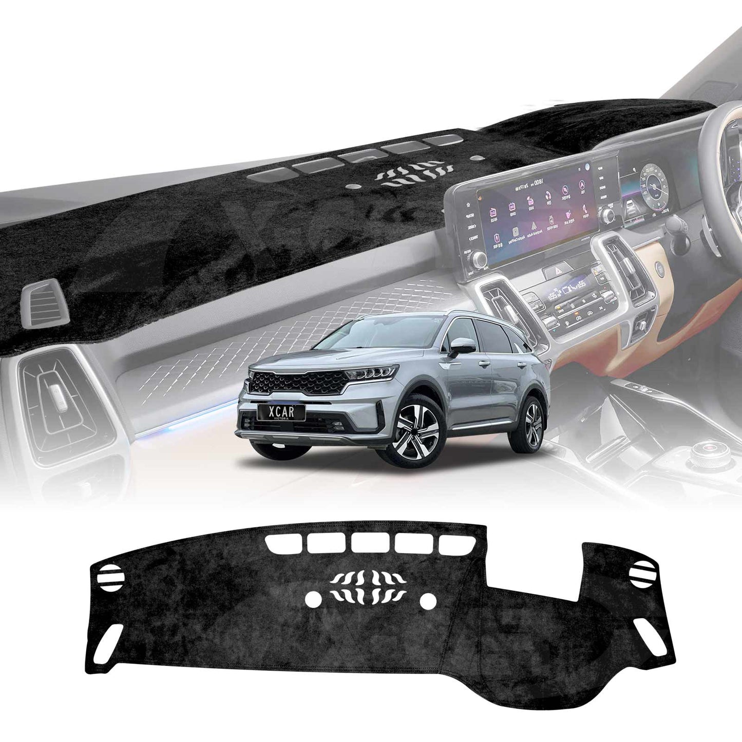 Dash Mat for Kia Sorento 2020-2025 Non-Slip Microfiber Pad Cover Interior Accessories