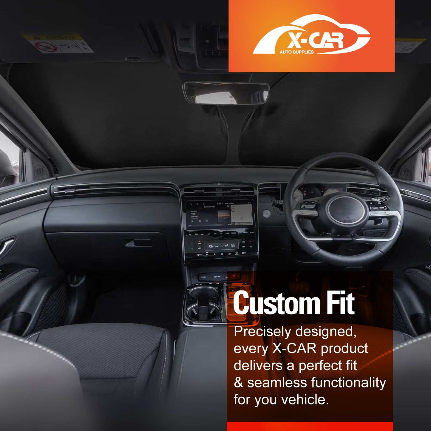 WindScreen Sun Shade for Hyundai Tucson 2015-2025 Blocks UV Rays Sun Visor Protector Foldable Sunshade