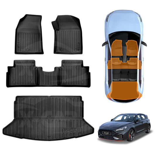 3D Floor Mats Boot Liner for Hyundai i30 Hatchback 2018-2025 All Weather Heavy Duty Cargo Car Trunk Luggage Tray