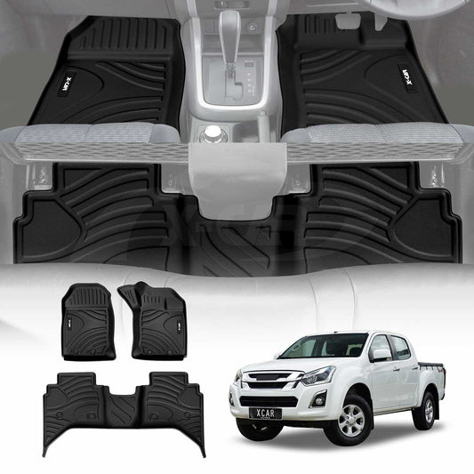 3D Floor Mats for ISUZU D-MAX DMAX Dual Cab 2012-2020 Heavy Duty All Weather Car Mats Carpet Liner Set Car Accessories