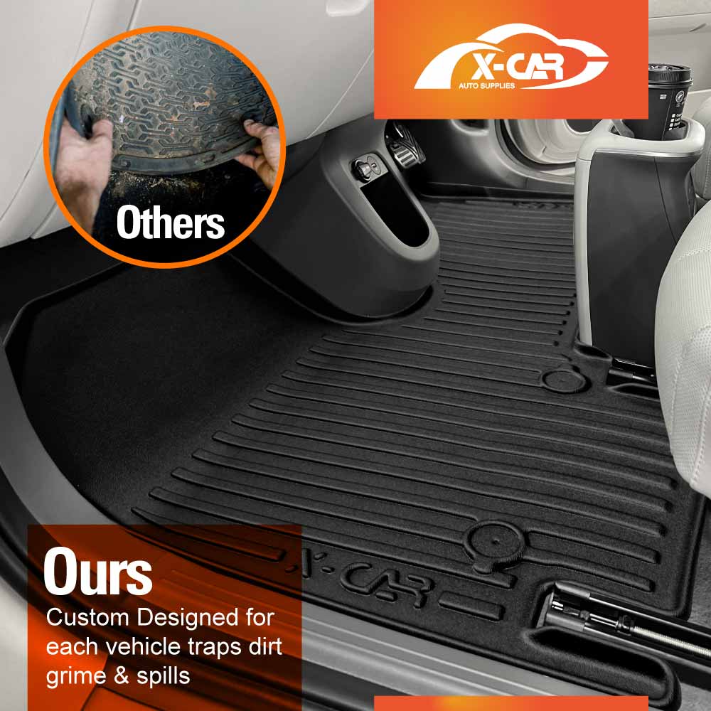 Floor Mats Boot Liner Set for Hyundai IONIQ 5 IONIQ5 2021-2025 All Weather Heavy Duty Cargo Kick Mats Back Seat Protector Cover