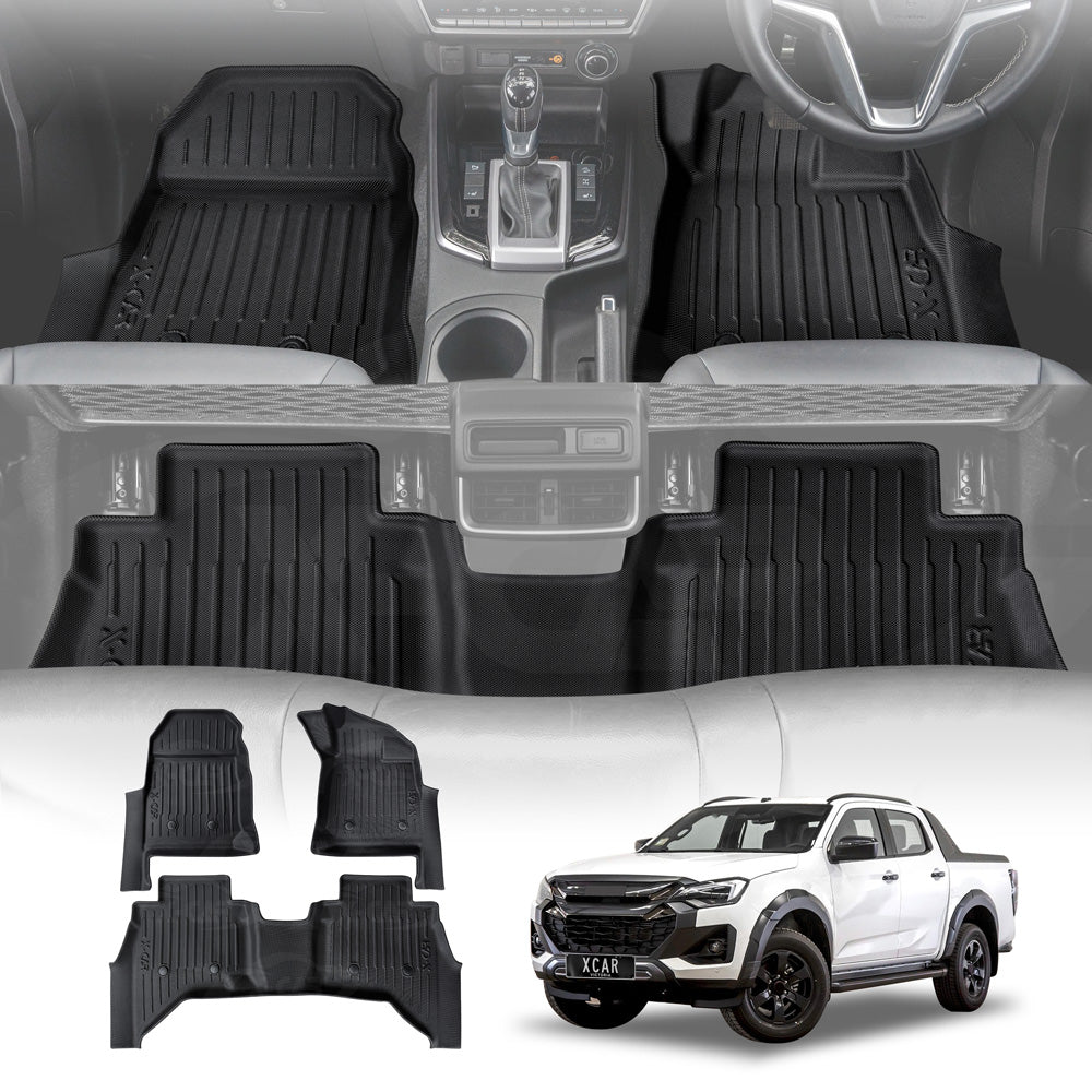 3D Floor Mats for ISUZU D-MAX DMAX Dual Cab 2020-Onwards Heavy Duty All Weather Car Mats Carpet Liner Set Car Accessories