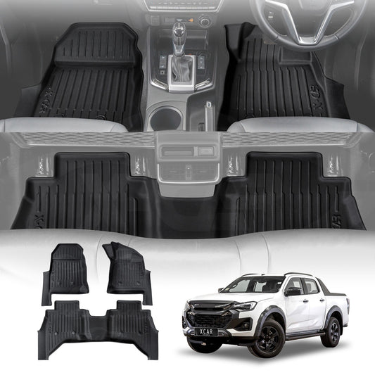3D Floor Mats for ISUZU D-MAX DMAX Dual Cab 2020-Onwards Heavy Duty All Weather Car Mats Carpet Liner Set Car Accessories