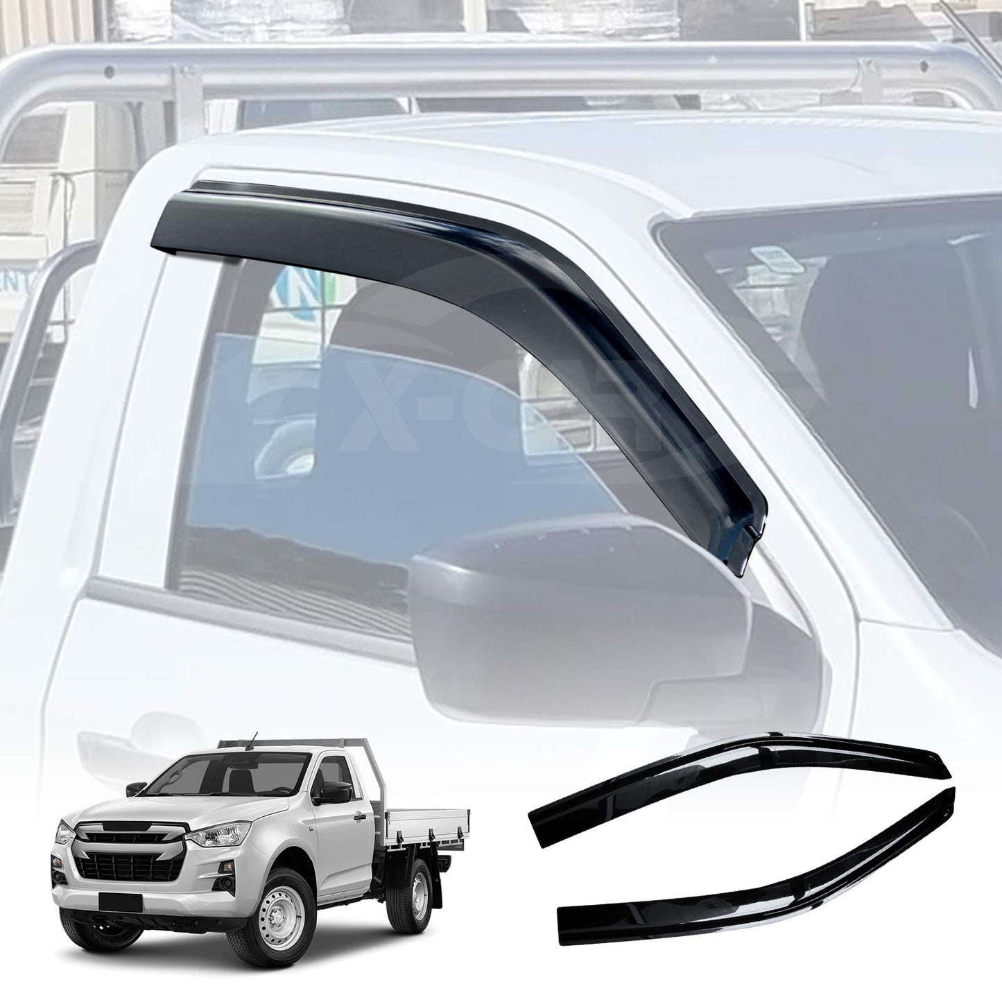 Weathershields for Isuzu DMAX D-MAX Single Cab 2020-2025 Car Weather Shields Wind Deflectors Window Sun Visor