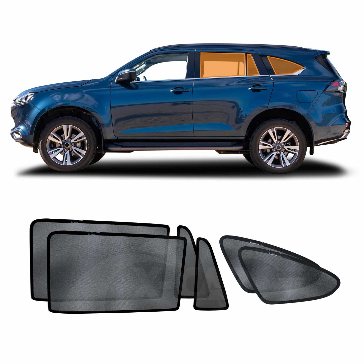 Port Rear Window Sun Shade for Isuzu MU-X MUX 2022-Onwards Car Sun Blind Mesh