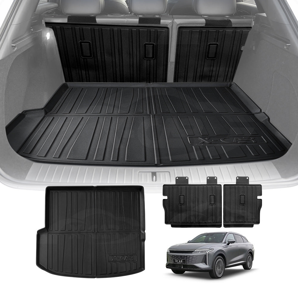 Boot Liner Kick Mats Set for Omoda Omoda 9 2025-Onwards All Weather Heavy Duty Cargo Car Trunk Back Seat Protector
