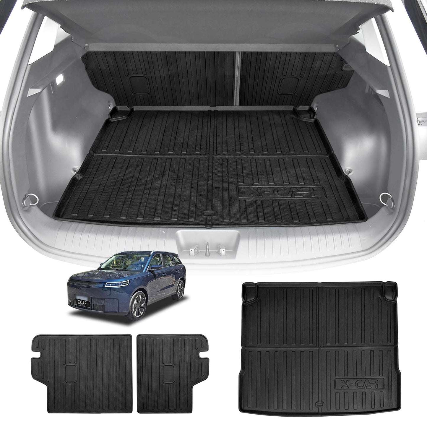Boot Liner Kick Mats Set for Jaecoo J5 EV Petrol 2025-Onwards All Weather Heavy Duty Cargo Car Trunk Back Seat Protector