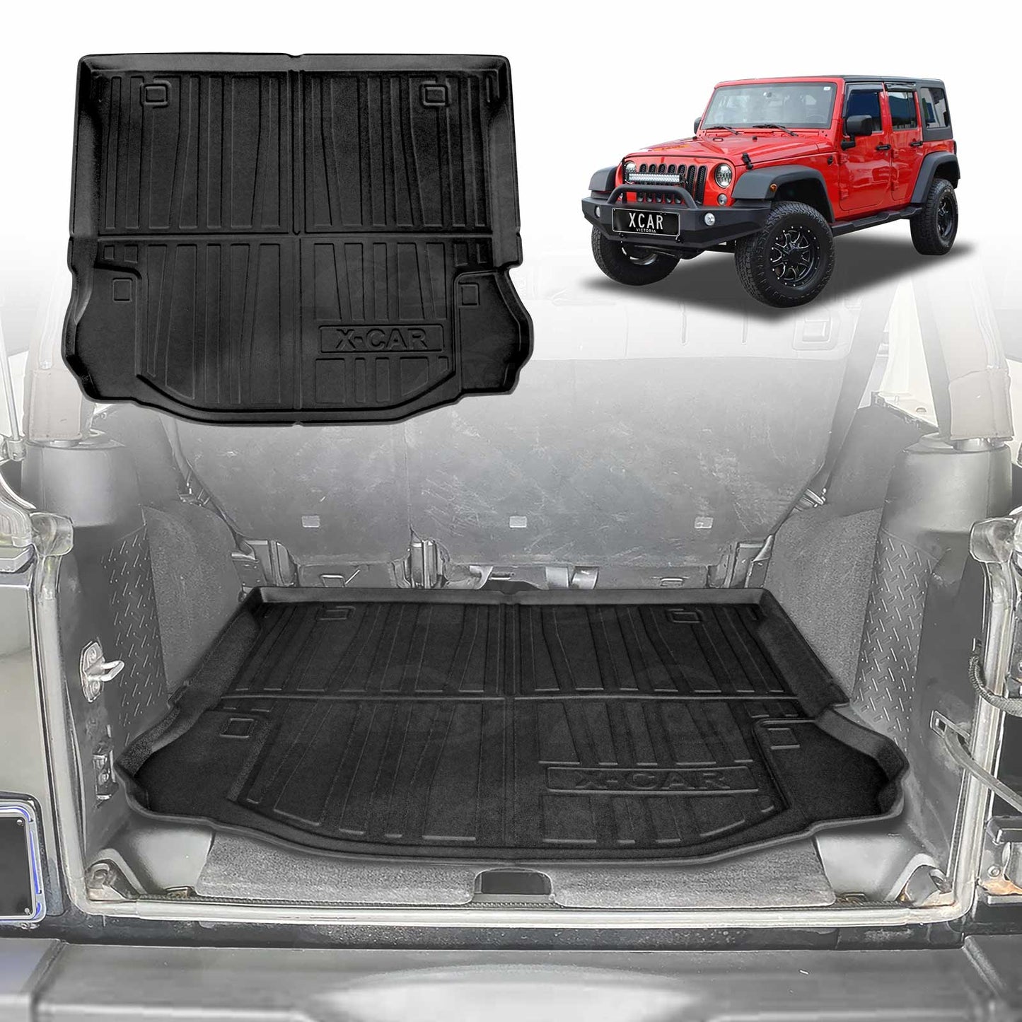 Boot Liner for Jeep Wrangler JK Series 4-Door 2007-2018 All Weather Heavy Duty Cargo Trunk Cover Mat Luggage Tray Car Accessories