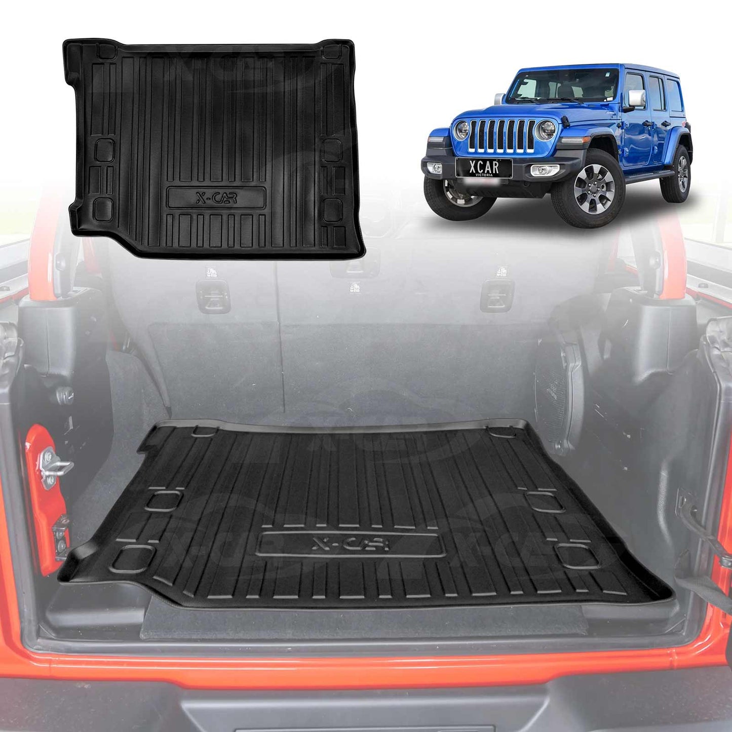 Boot Liner for Jeep Wrangler JL Series 4-Door 2018-Onwards Heavy Duty Cargo Trunk Cover Mat Luggage Tray