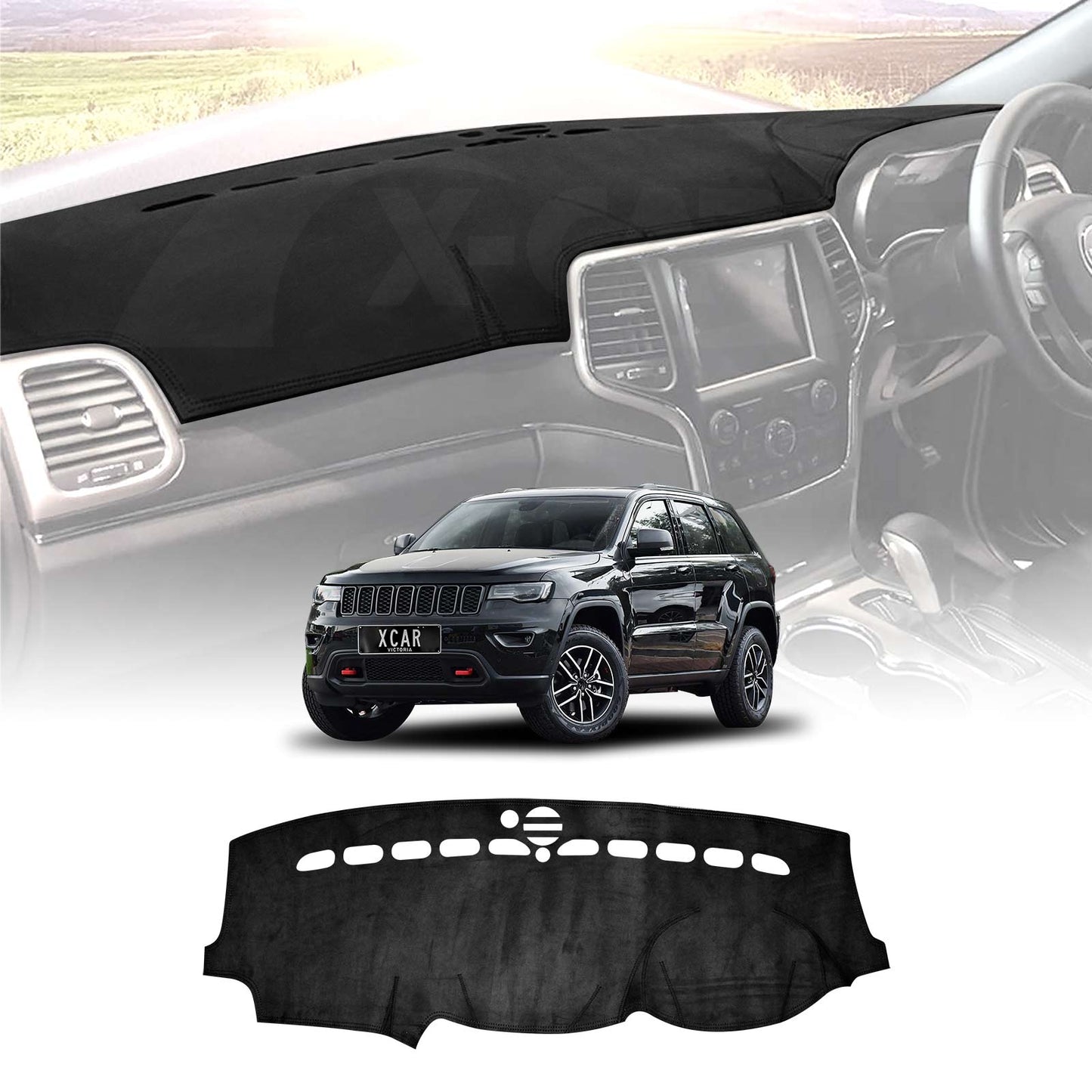 Dash Mat for Jeep Grand Cherokee 2011-2021 Non-Slip Microfiber Pad Cover Interior Accessories
