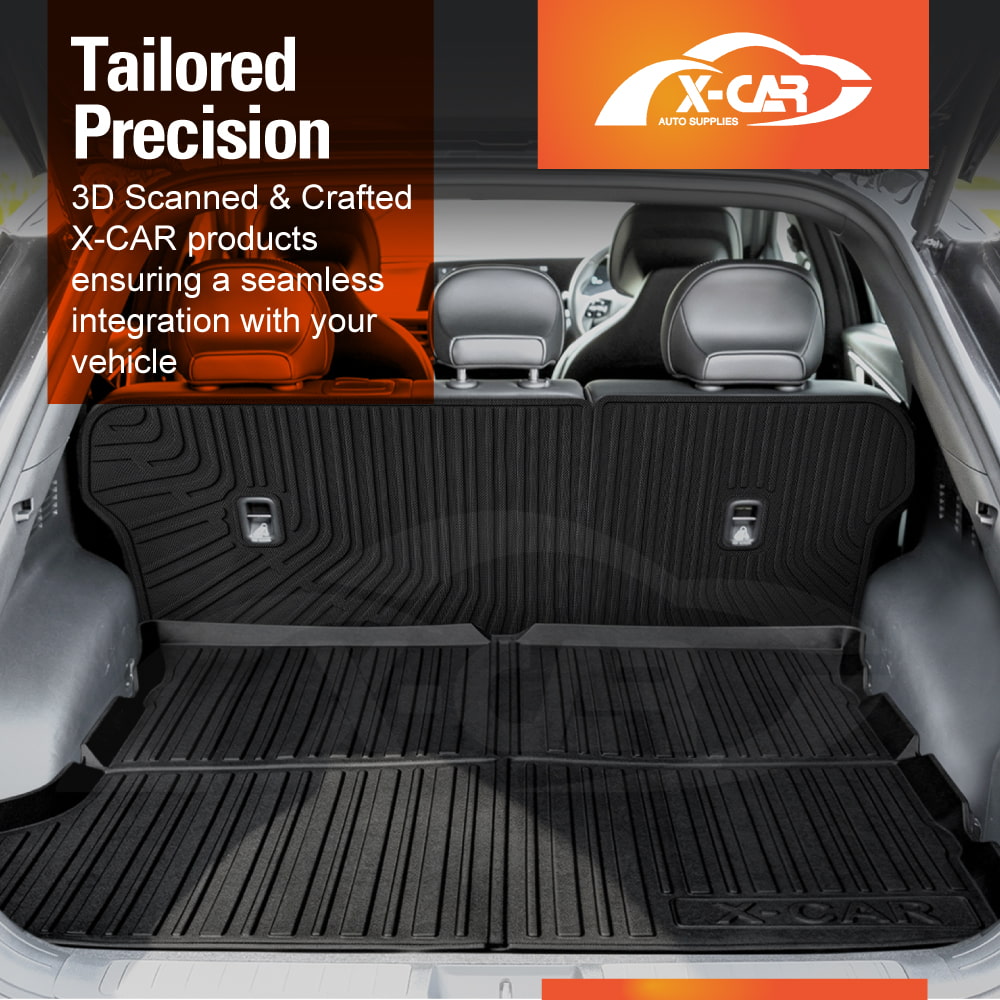 Boot Liner Set for Kia EV6 2021-Onwards All Weather Heavy Duty Car Trunk Back Seat Protector Cargo Kick Mats