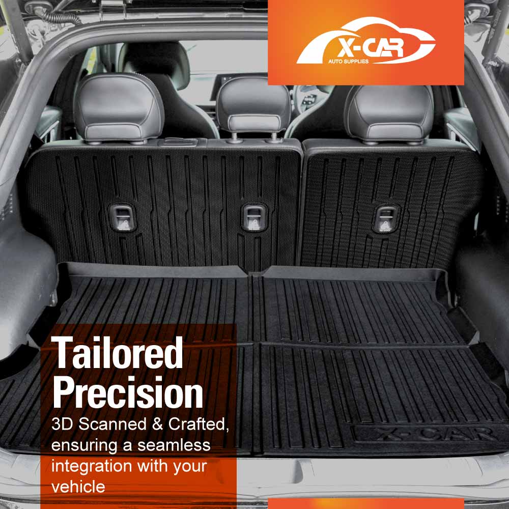 3D Floor Mats Boot Liner Set for Kia EV6 EV 6 2021-Onwards All Weather Heavy Duty Cargo Kick Mats Back Seat Protector Cover