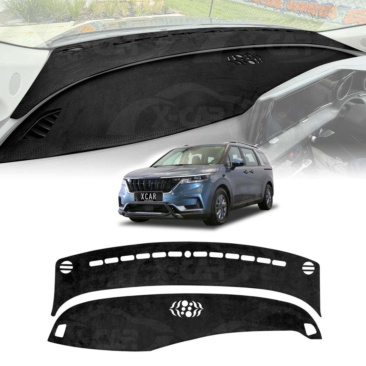 Dash Mats for Kia Carnival KA4 Series 2020-Onwards Non-Slip Microfiber Pad Cover Interior Accessories