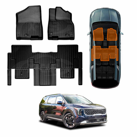 Front Rear 3D Floor Mats for Kia Carnival KA4 Series 2020-Onwards Heavy Duty All Weather Car Mats Carpet Liner Set