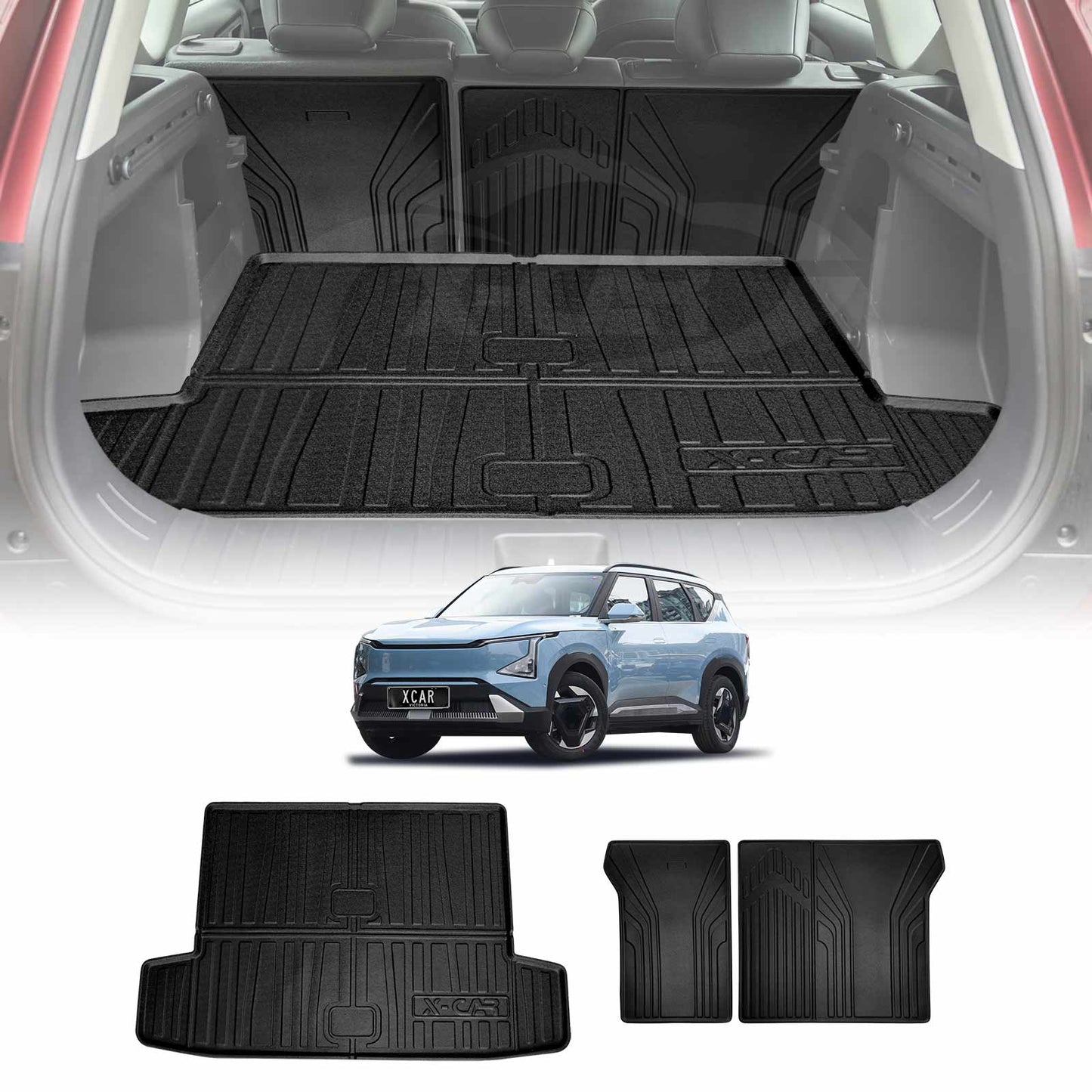 Boot Liner Back Seat Protector for Kia EV5 2024-Onwards All Weather Heavy Duty Cargo Car Trunk Kick Mats