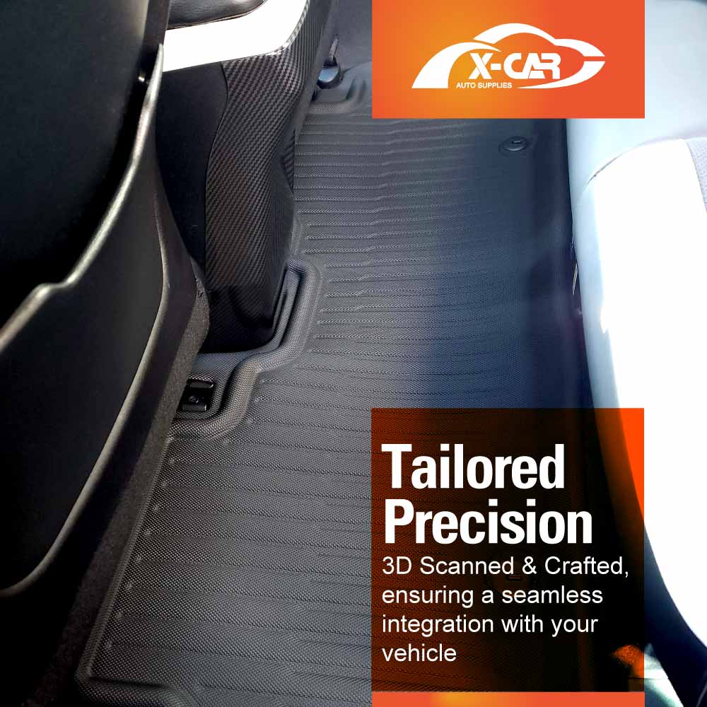 3D Floor Mats Boot Liner Set for Kia EV6 EV 6 2021-Onwards All Weather Heavy Duty Cargo Kick Mats Back Seat Protector Cover