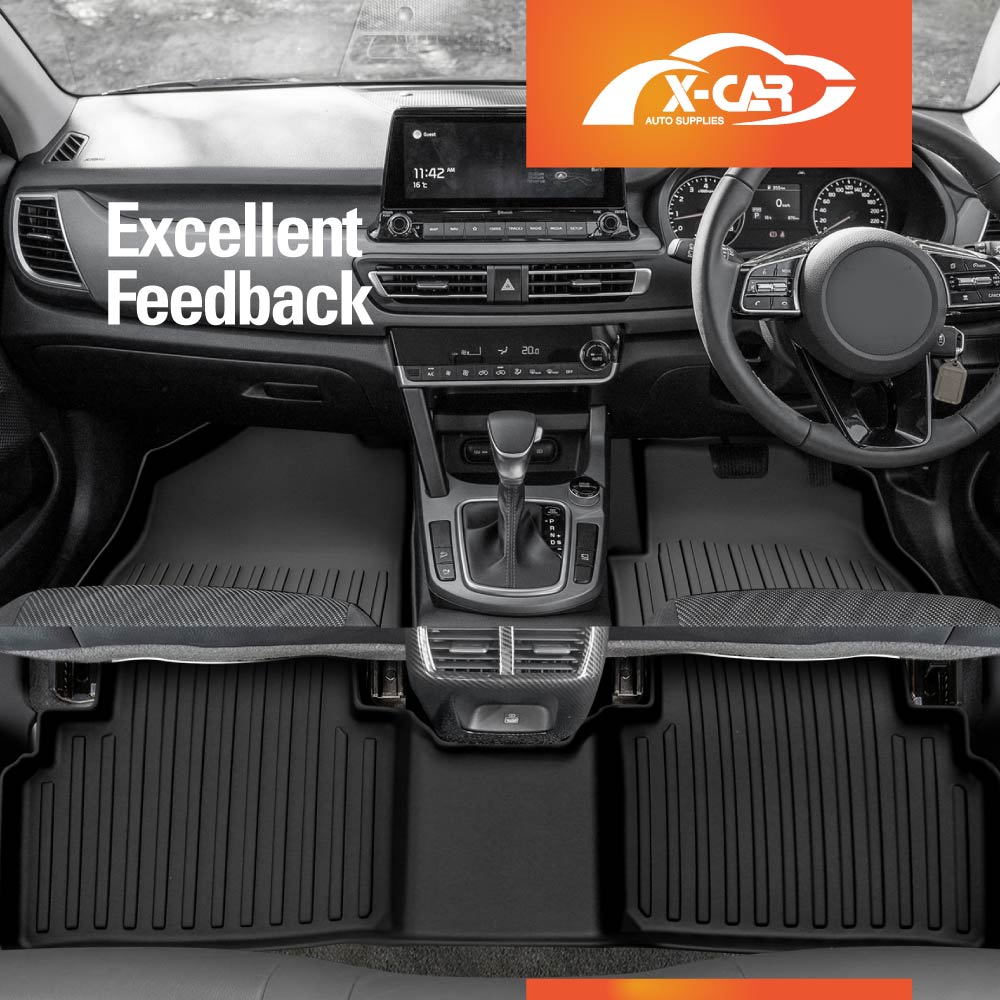 3D Floor Mats Boot Liner Set for  Kia Seltos 2019-2022 All Weather Heavy Duty Cargo Car Trunk Luggage Tray