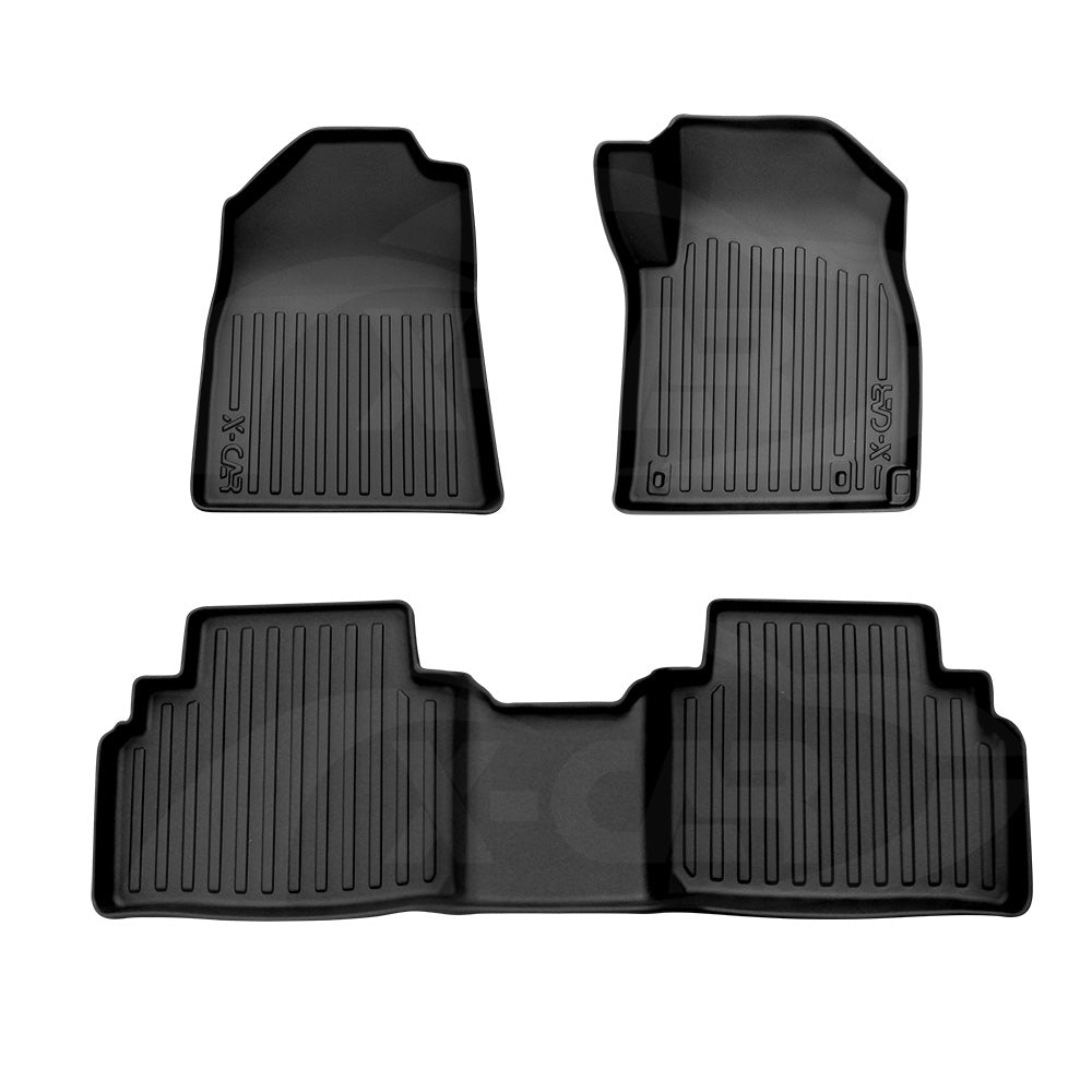 3D Floor Mats Boot Liner Set for Kia Seltos 2019-2022 All Weather Heavy Duty Cargo Kick Mats Back Seat Protector Cover