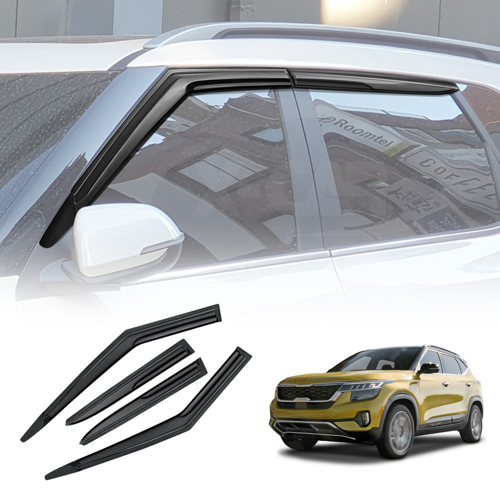 Weathershields for Kia Seltos 2019-Onwards Car Weather Shields Wind Deflectors Window Sun Visor 4-Piece Set