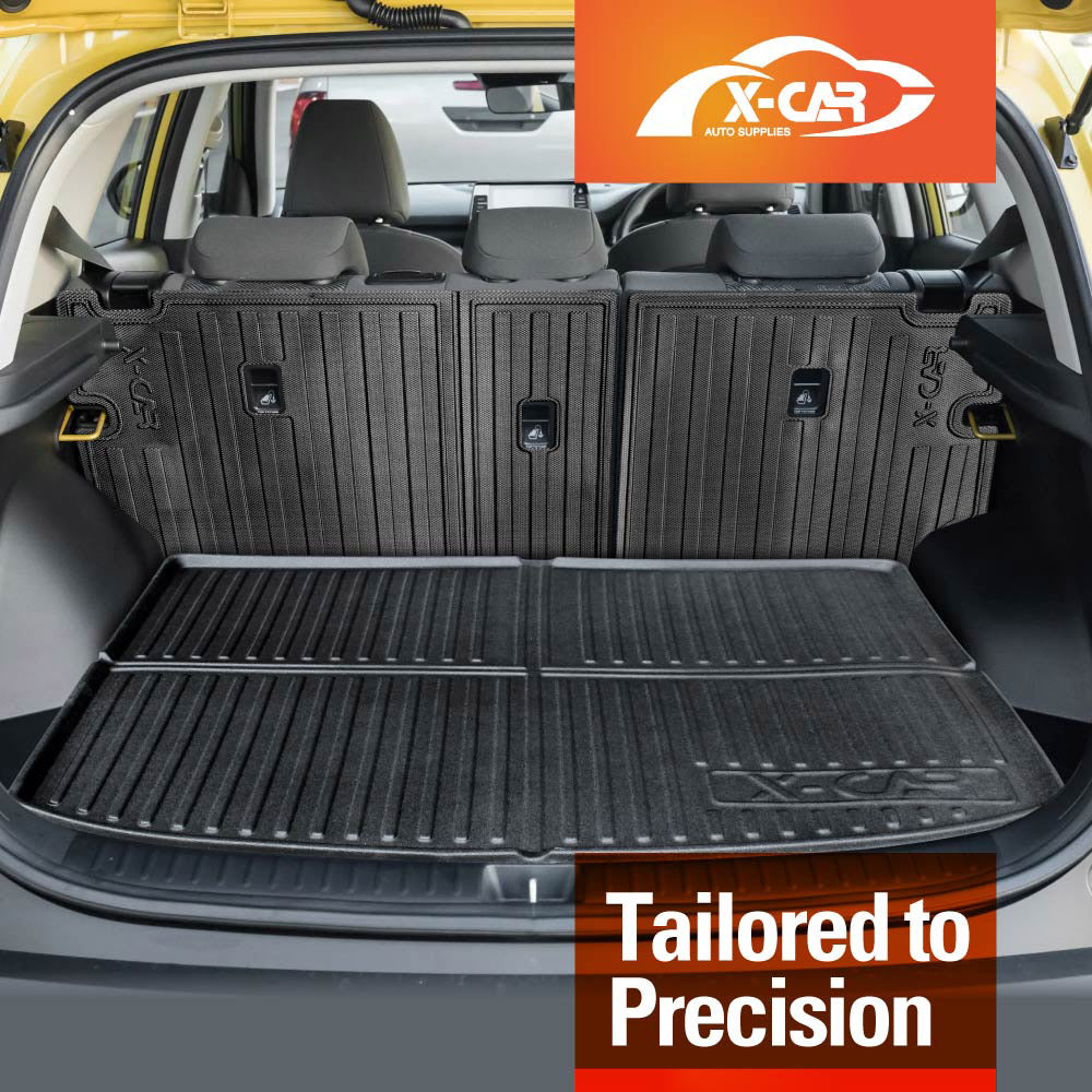 Boot Liners Kick Mats Set for Kia Seltos 2022-Onwards All Weather Heavy Duty Cargo Car Trunk Back Seat Protector