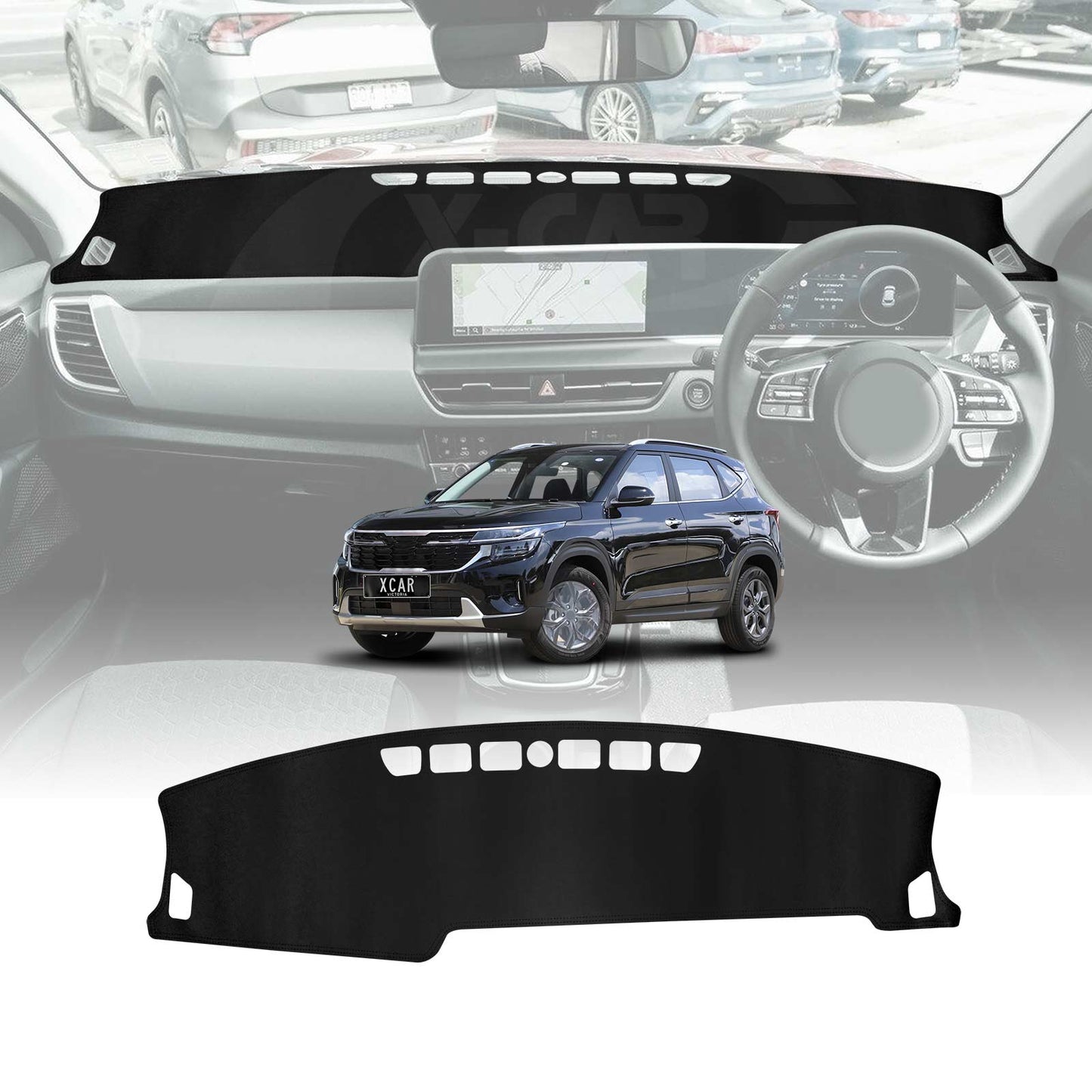 Dash Mat Pad Cover for Kia Seltos 2022-2025 Non-Slip Microfiber Pad Cover Interior Accessories