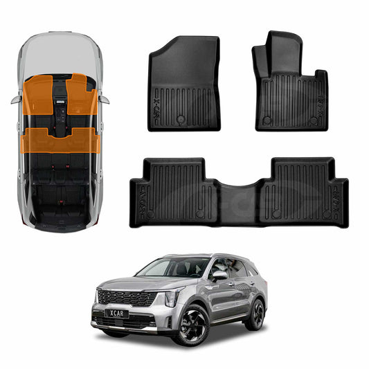 Front Rear Floor Mats for Kia Sorento 2020-Onwards Heavy Duty All Weather Car Mats Carpet Liner Set