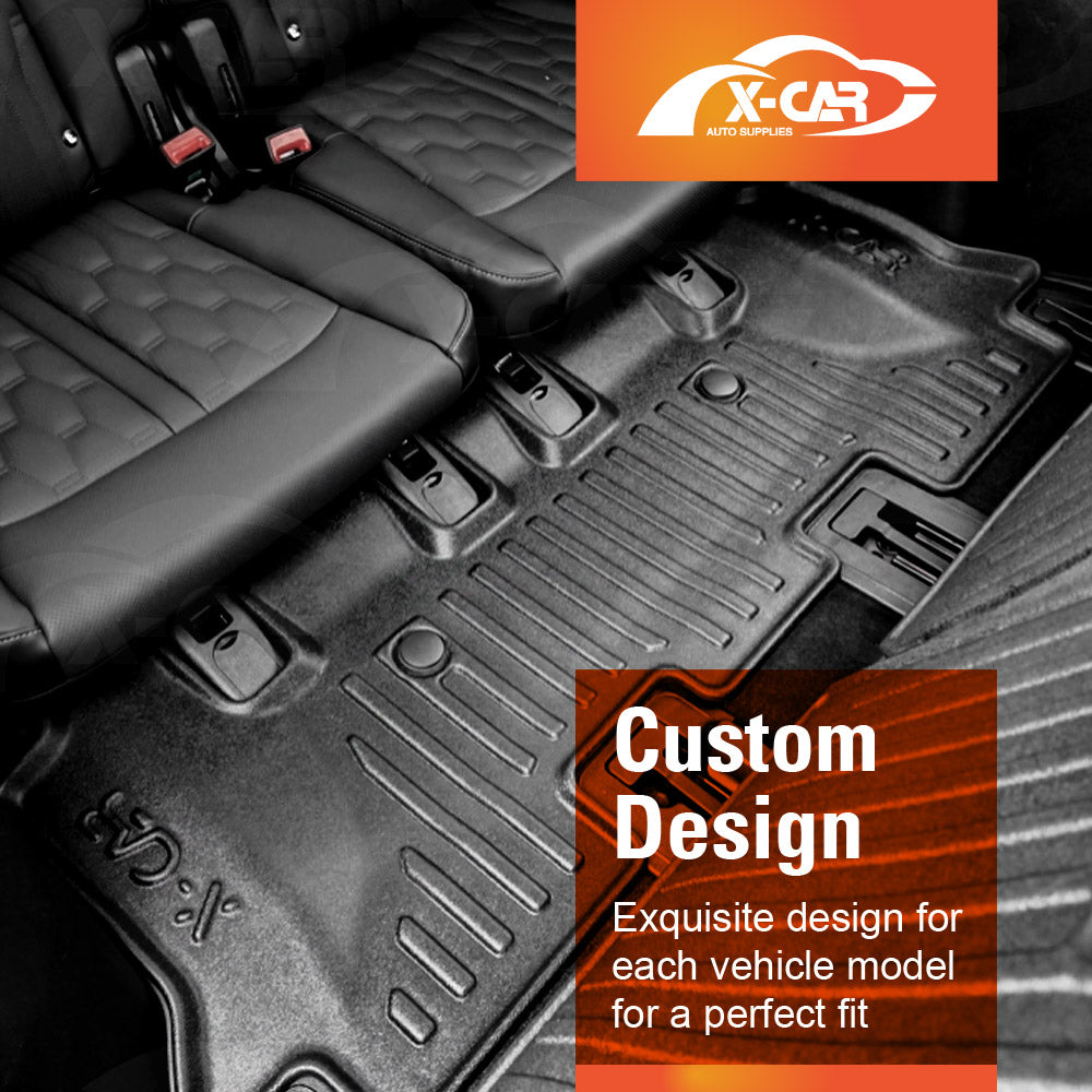 3D Floor Mats Boot Liner Set for Kia Sorento 2020-Onwards All Weather Heavy Duty Cargo Kick Back Seat Protector Cover