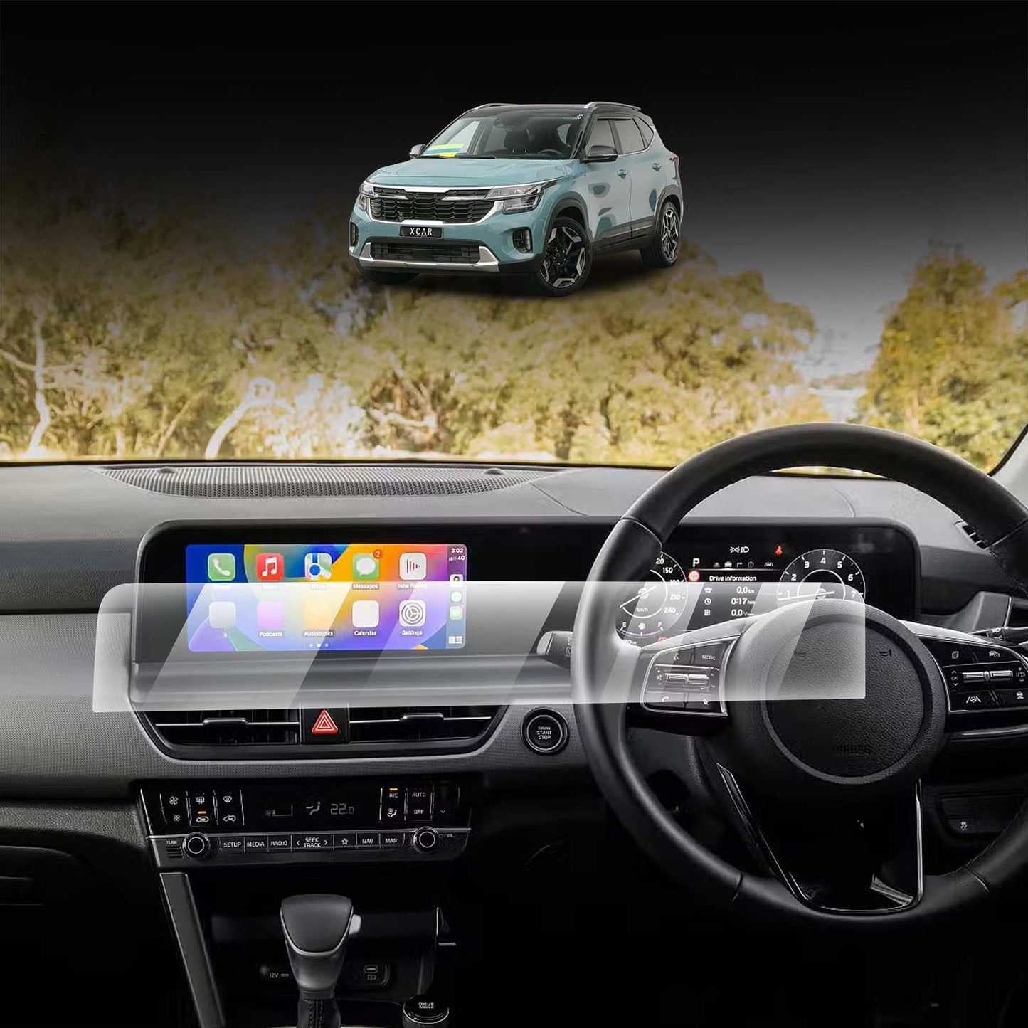 Screen Protector for Kia Seltos 2022-Onwards Touchscreen Anti-Scratch Film Cover Dashboard Display Protection Accessories