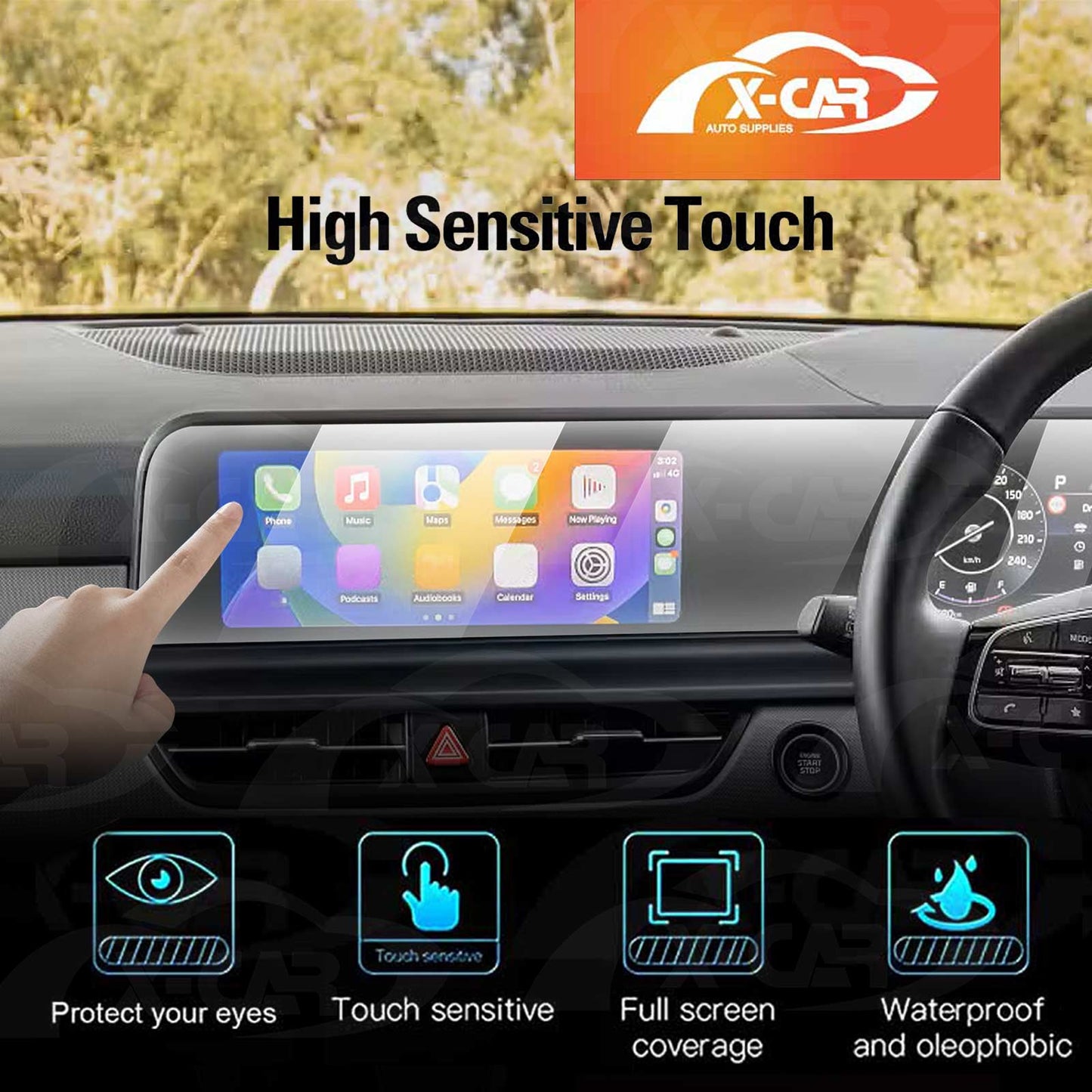 Screen Protector for Kia Seltos 2022-Onwards Touchscreen Anti-Scratch Film Cover Dashboard Display Protection Accessories