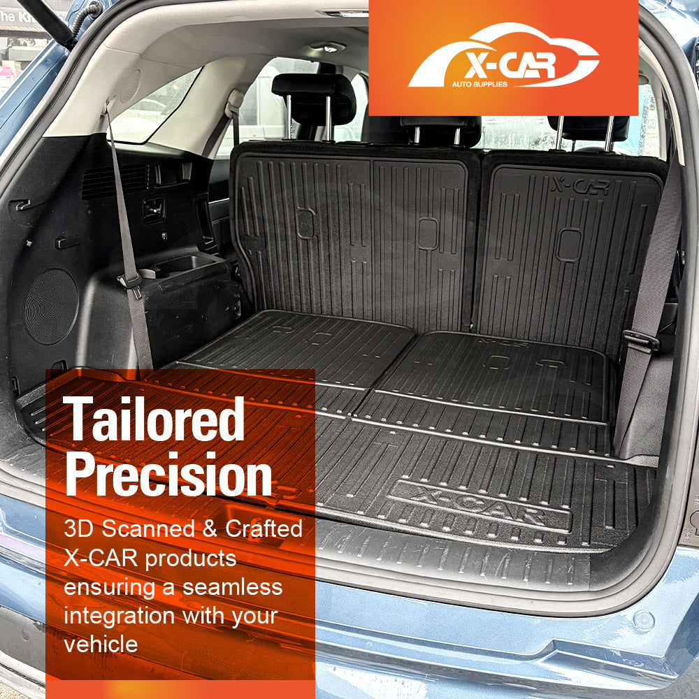 3D Floor Mats Boot Liners Set for Kia Sorento 2020-Onwards All Weather Heavy Duty Cargo Kick Mats Back Seat Protector Cover