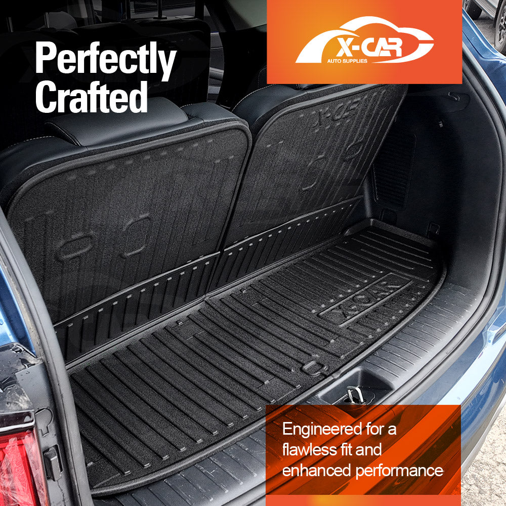 3D Floor Mats Boot Liners Set for Kia Sorento 2020-Onwards All Weather Heavy Duty Cargo Kick Mats Back Seat Protector Cover