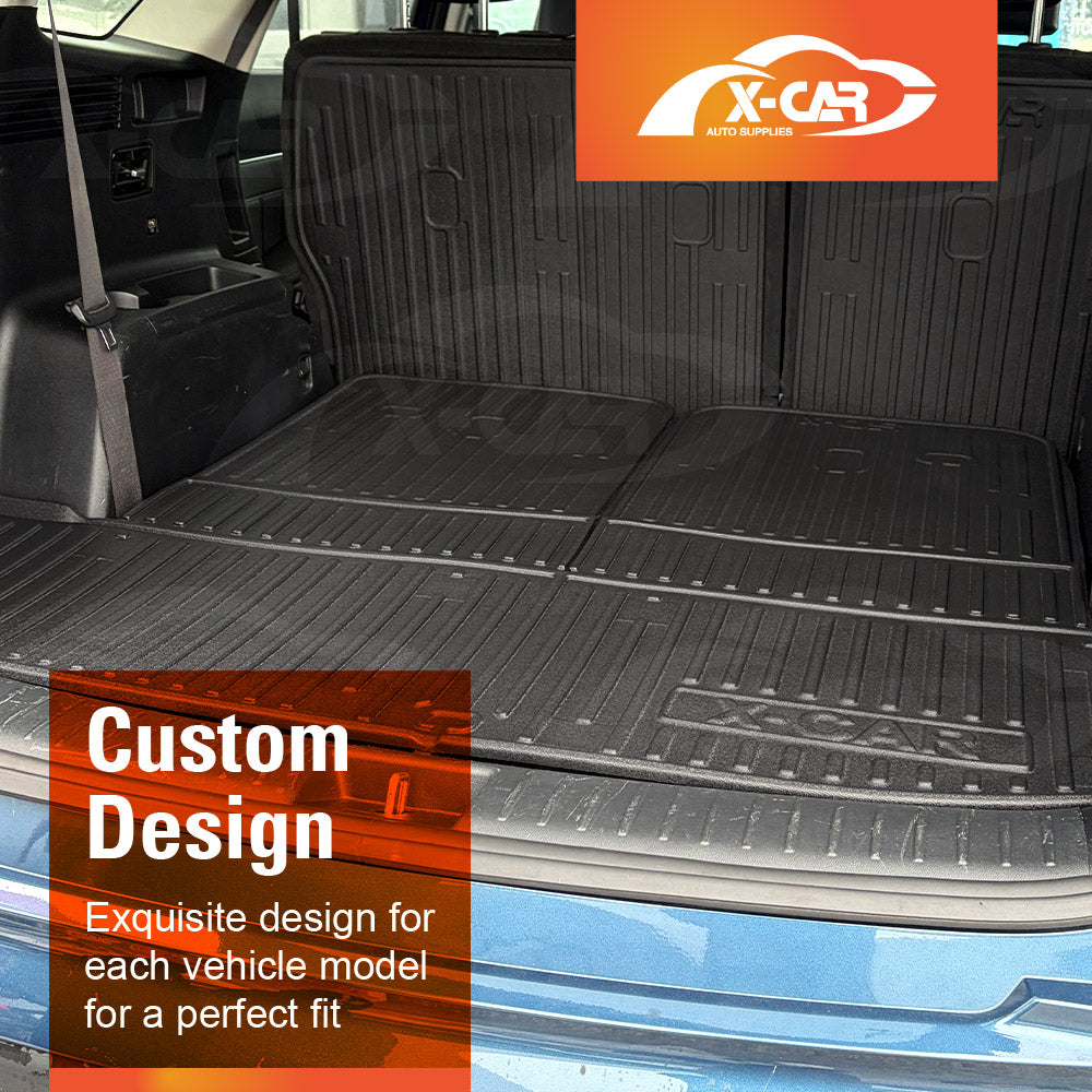 3D Floor Mats Boot Liners Set for Kia Sorento 2020-Onwards All Weather Heavy Duty Cargo Kick Mats Back Seat Protector Cover