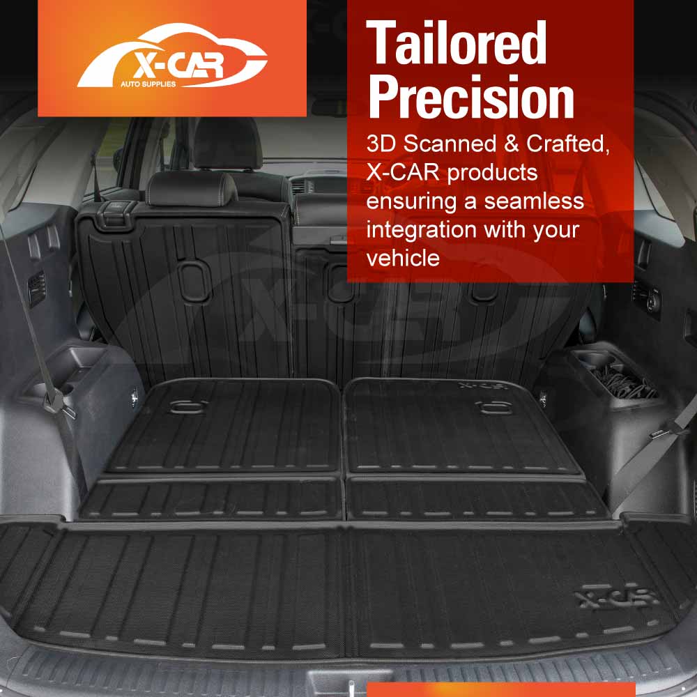 3D Floor Mats Boot Liner Set for Kia Sorento UM Series 2015-2020 All Weather Heavy Duty Cargo Kick Back Seat Protector Cover