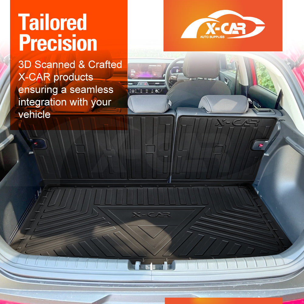 Boot Liner Kick Mats Set for Kia Stonic 2020-2025 Upper Boot Floor All Weather Heavy Duty Cargo Car Trunk Back Seat Protector