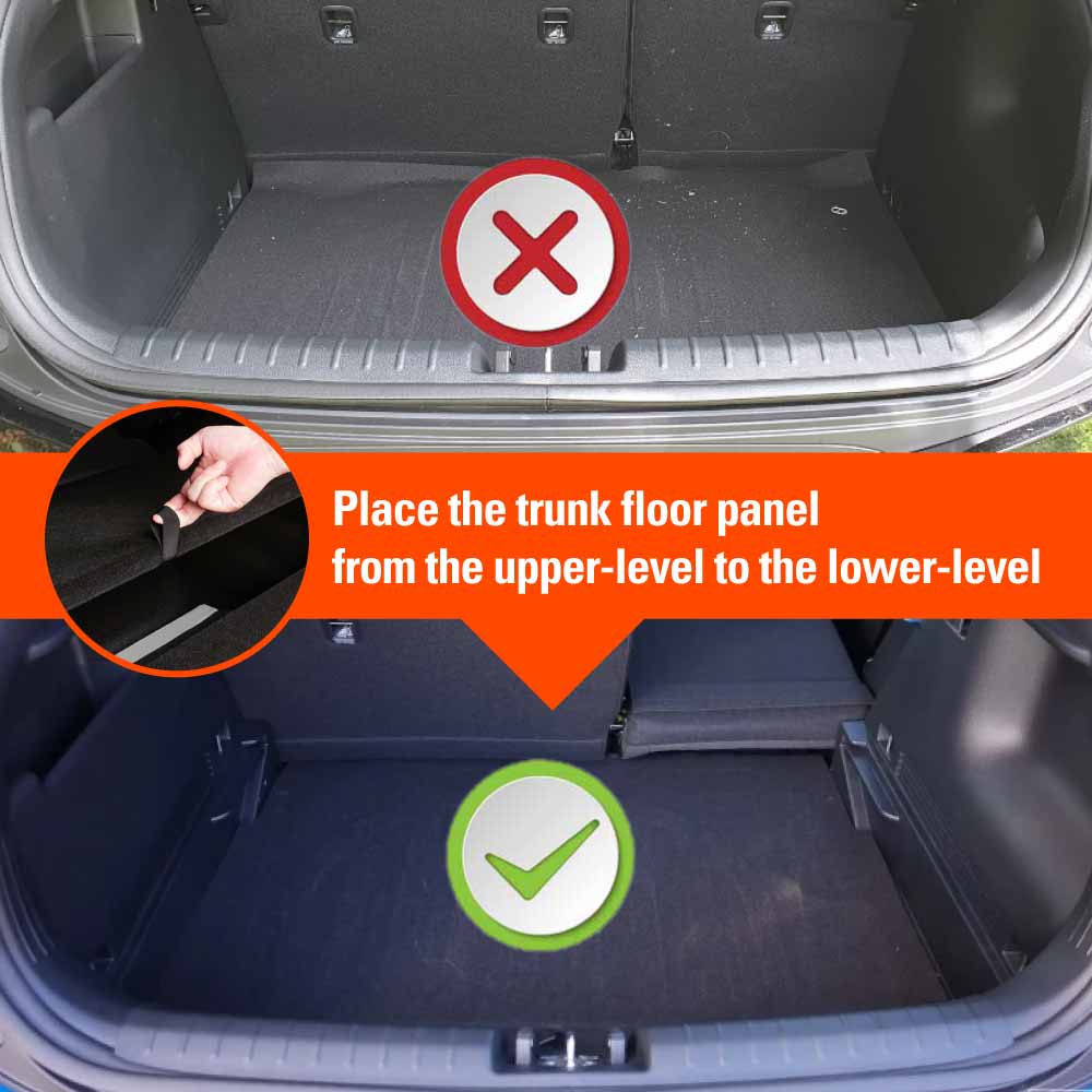 Boot Liner Kick Mats Set for Kia Stonic 2020-2025 Lower Boot Floor All Weather Heavy Duty Cargo Car Trunk Back Seat Protector
