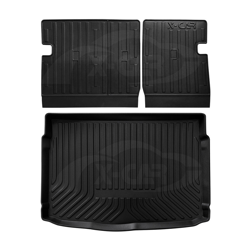 Boot Liner Kick Mats Set for Kia Stonic 2020-2025 Lower Boot Floor All Weather Heavy Duty Cargo Car Trunk Back Seat Protector